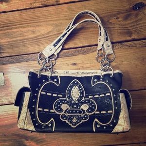 Cute Fleur de lis purse with rhinestones